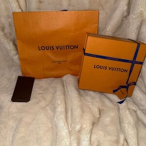 Louis Vuitton Orange Gift Set with Blue Accents